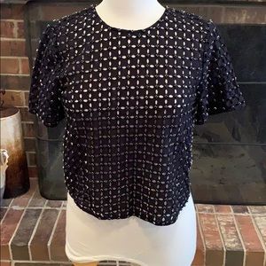 MICHAEL Michael Kors Black Rhinestone Crop Top